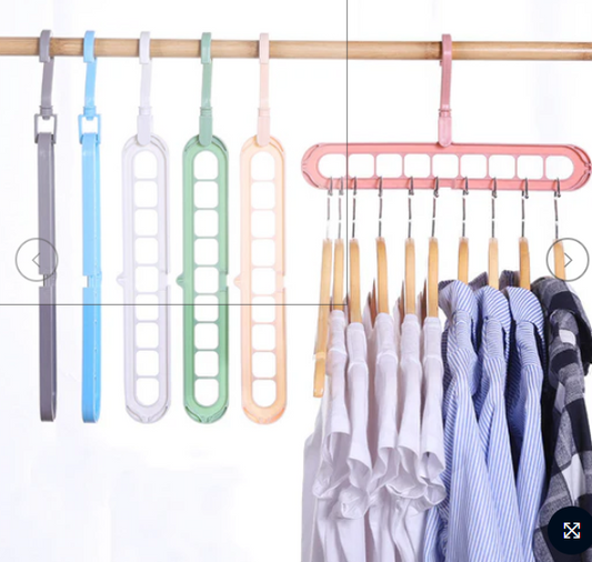 ✅Pack Of 5 Hangers ✅360 Rotating 9-Hole Magic Hanger - Multi-Function Space Saving Drying Clothes Storage Hanger